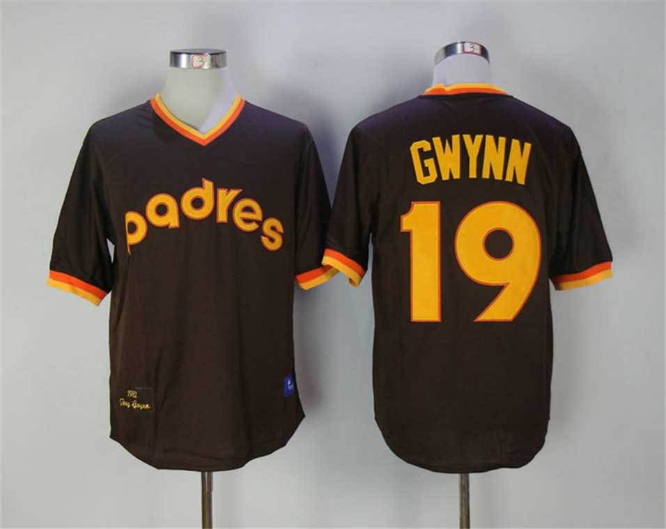 San Diego Padres #19 Tony Gwynn Brown Mitchell And Ness 1982 Stitched Jersey,We sell and wholesale San Diego Padres #19 Tony Gwynn Brown Mitchell And Ness 1982 Stitched Jersey on line form chian!